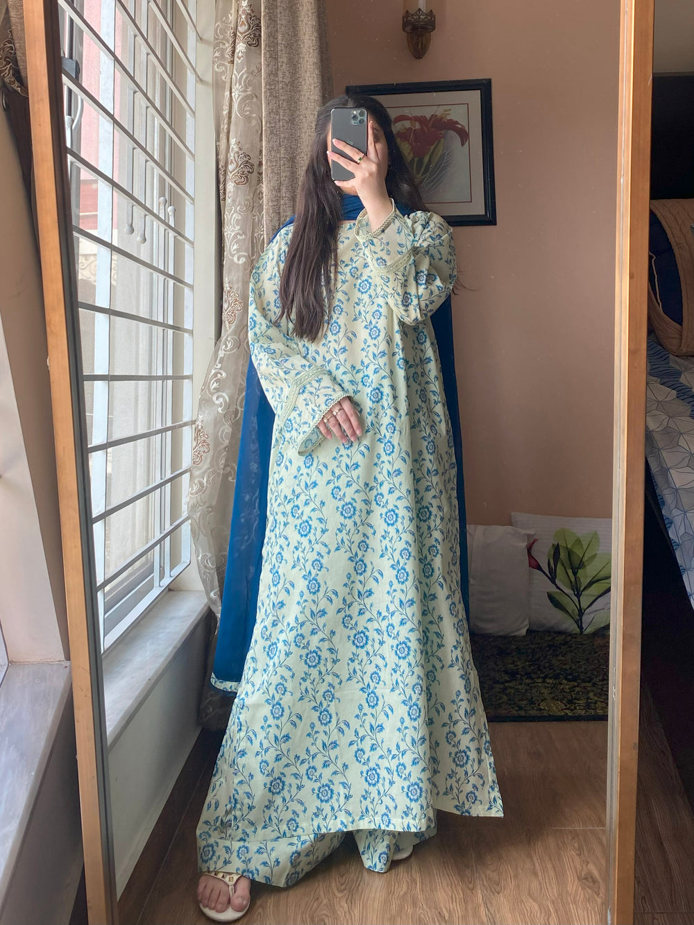 3-Piece Lawn Printed Dress With Plazo