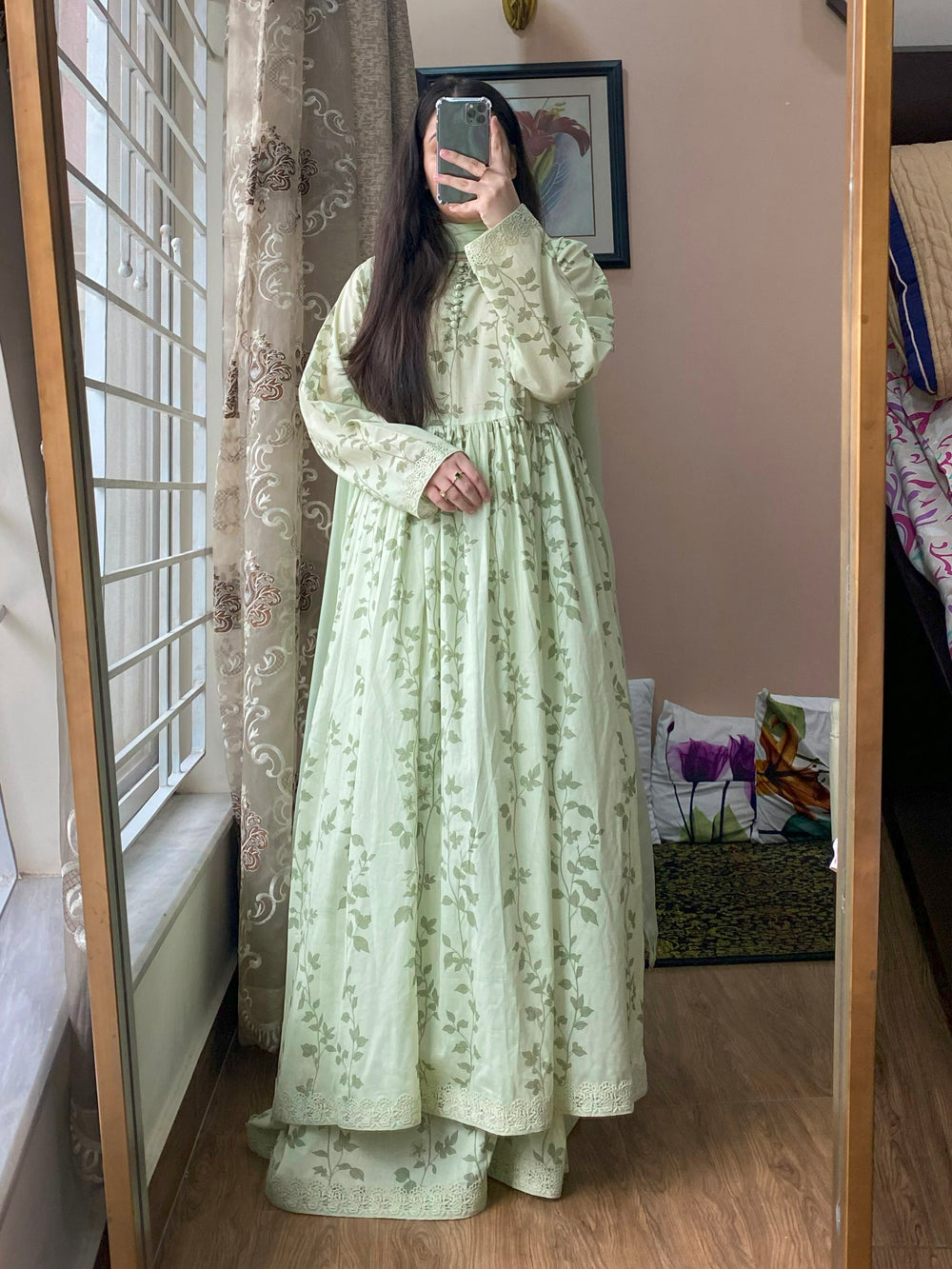 3 Piece - Lawn Printed Stitched Dress With Sharara