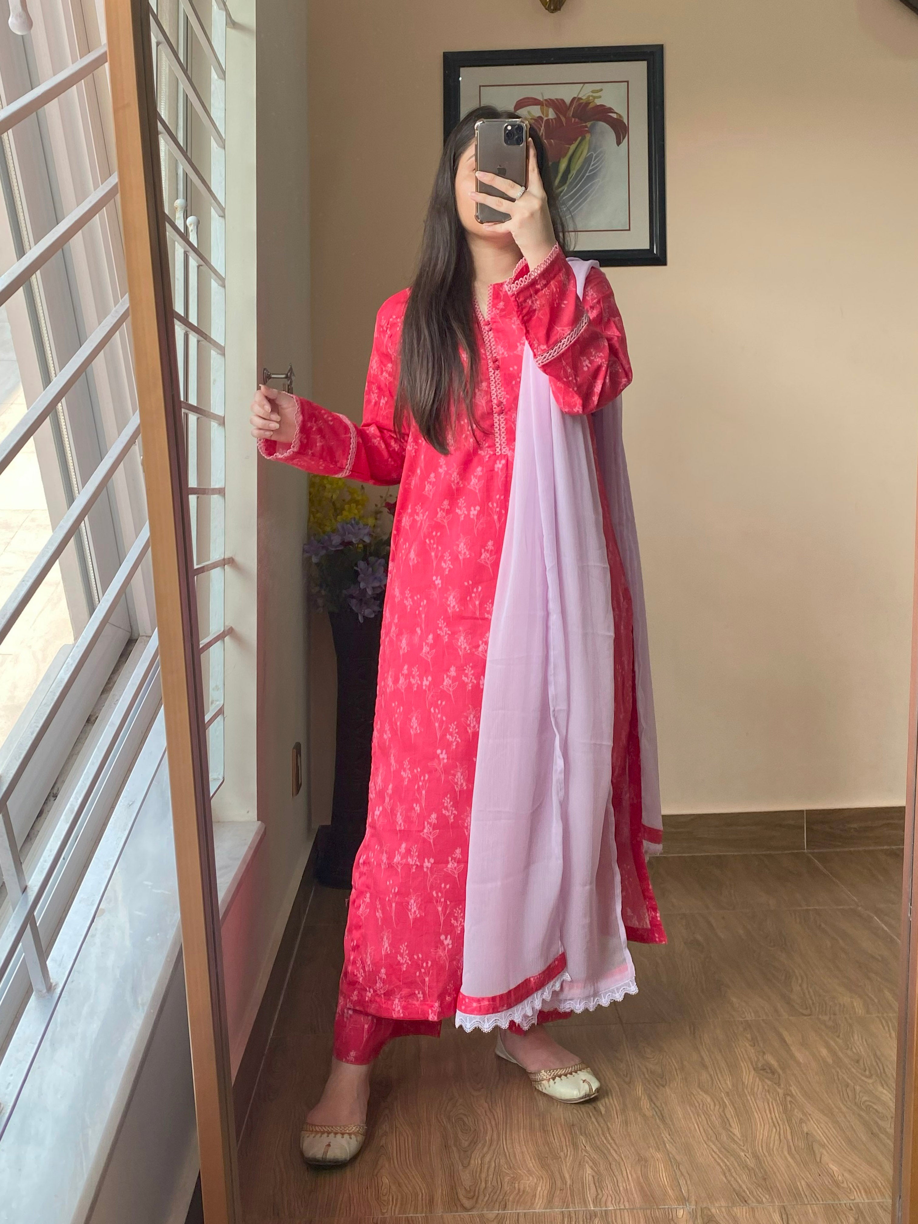 RANGREZ Lawn Embroidered & Printed 3 Piece Dress main image 1