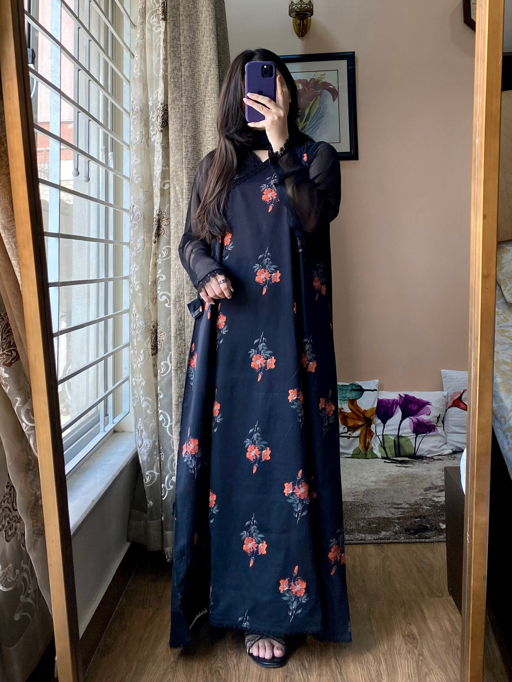 3 Piece - Lawn Printed Dress with Trouser