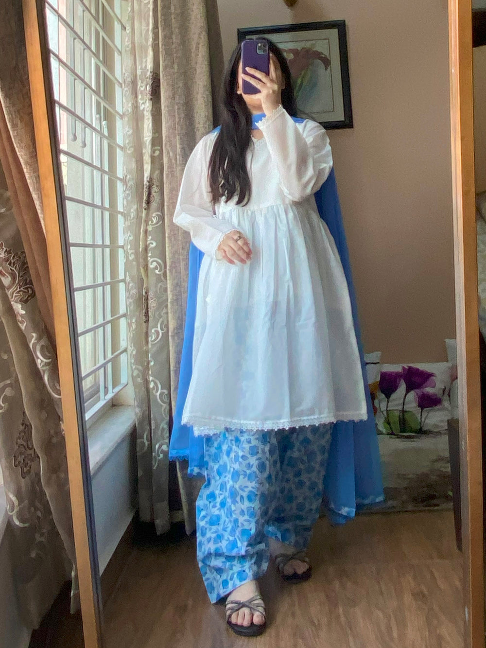 3 Piece - Lawn Dress with Printed Loose Shalwar