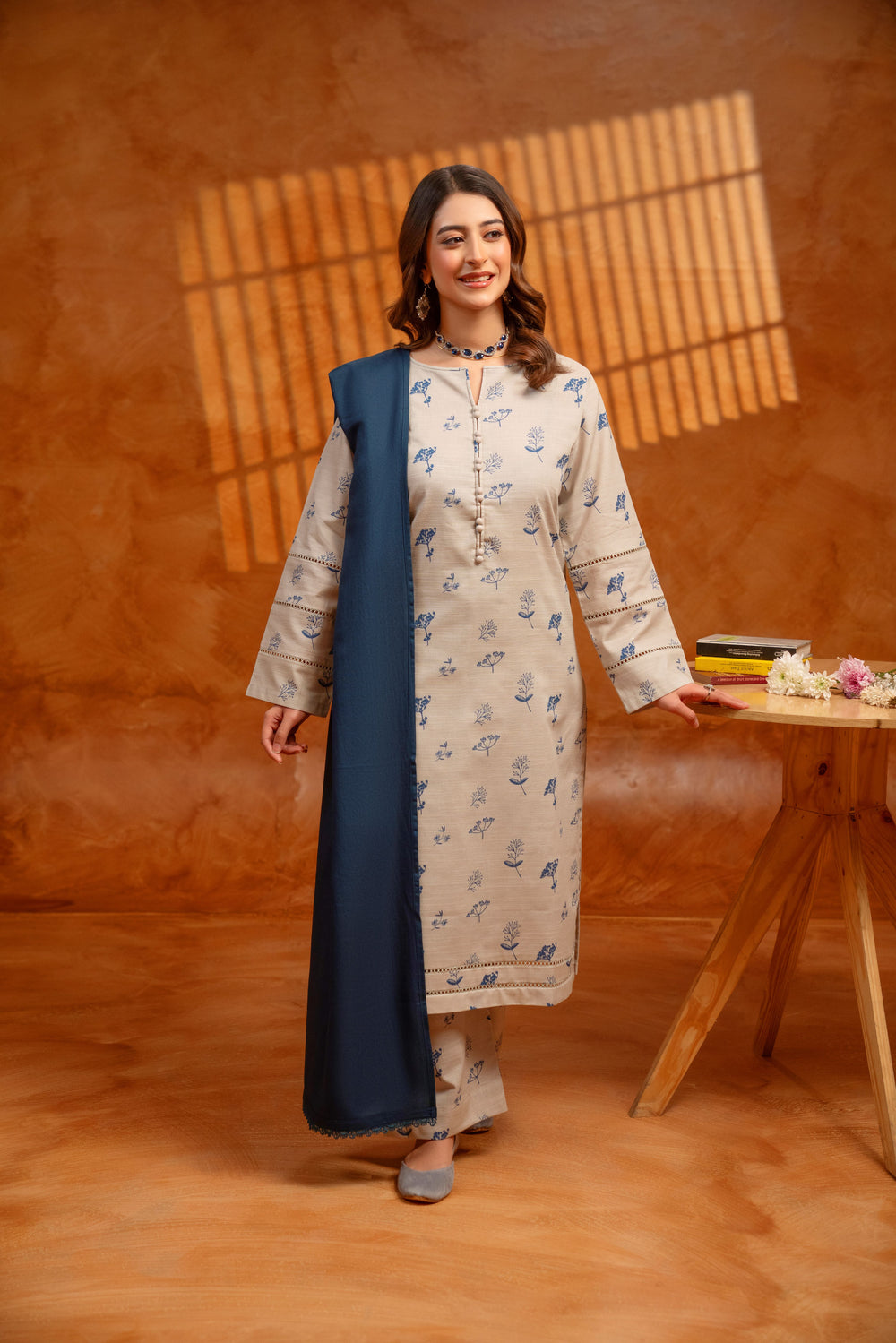 3 Piece - Khaddar Printed Dress