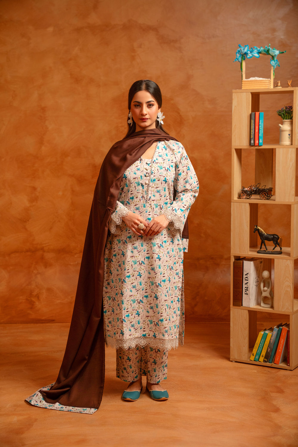 3 Piece - Khaddar Printed Dress