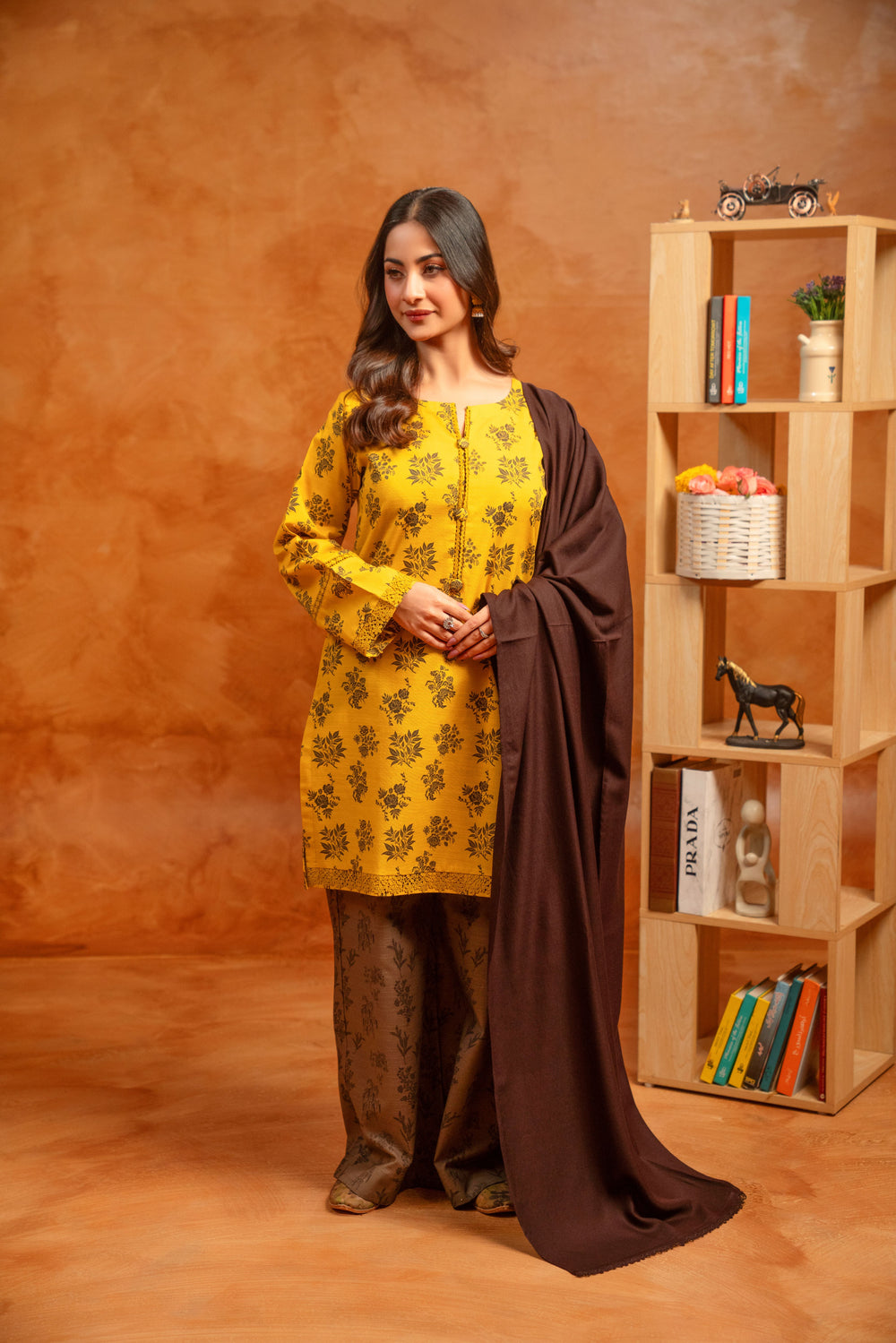 3 Piece - Khaddar Printed Dress
