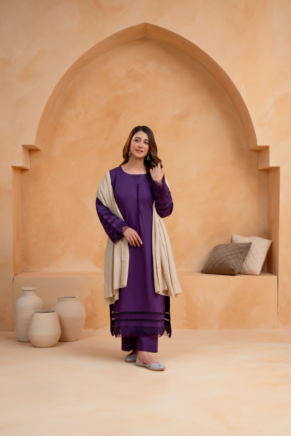 3 Piece - Slub Khaddar Dress