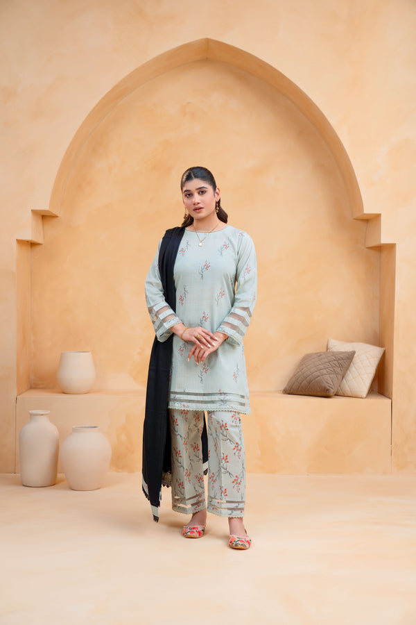 3 Piece - Khaddar Printed Dress