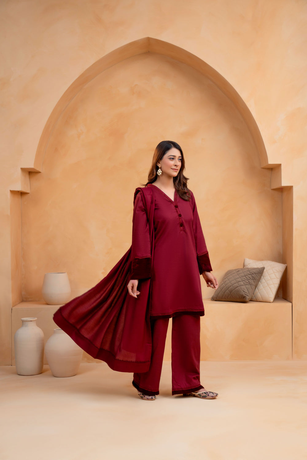 3 Piece - Slub Khaddar Dress