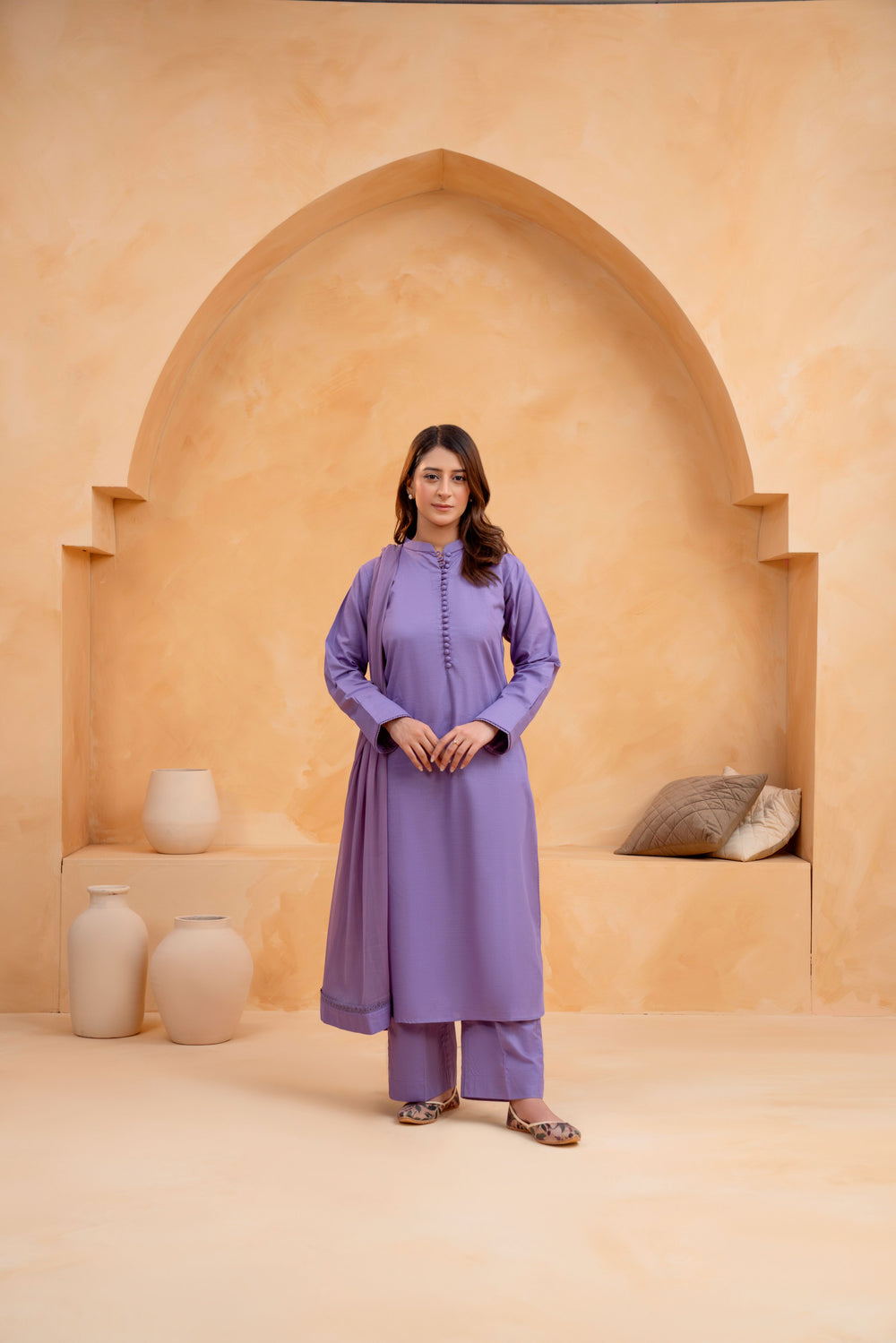 3 Piece - Slub Khaddar Dress