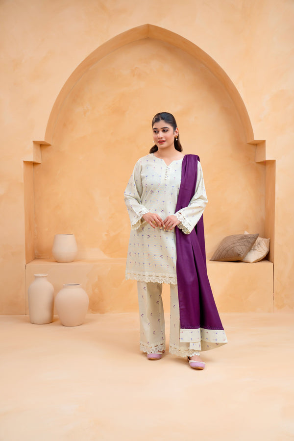 3 Piece - Khaddar Printed Dress