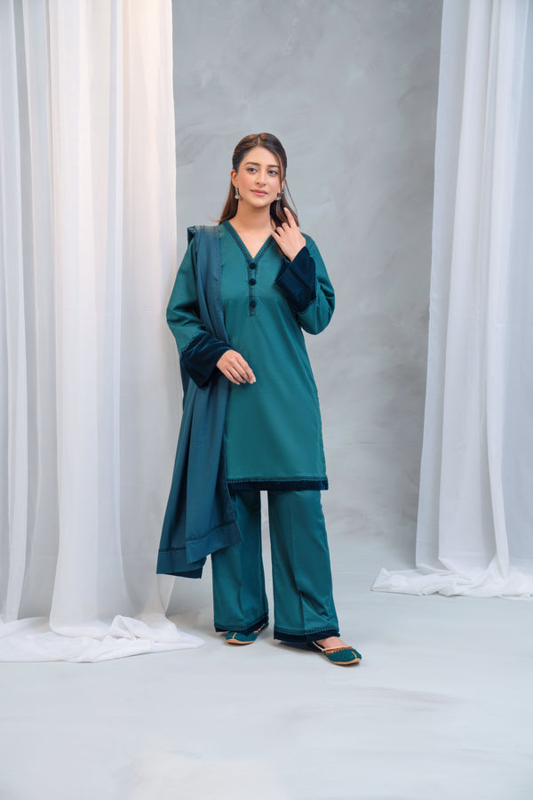 3 Piece - Slub Khaddar Dress