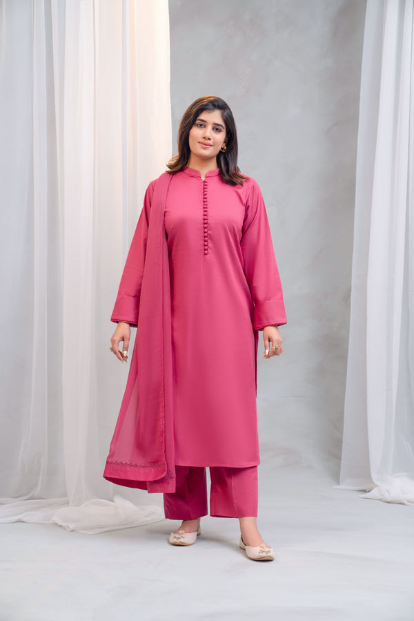 3 Piece - Slub Khaddar Dress