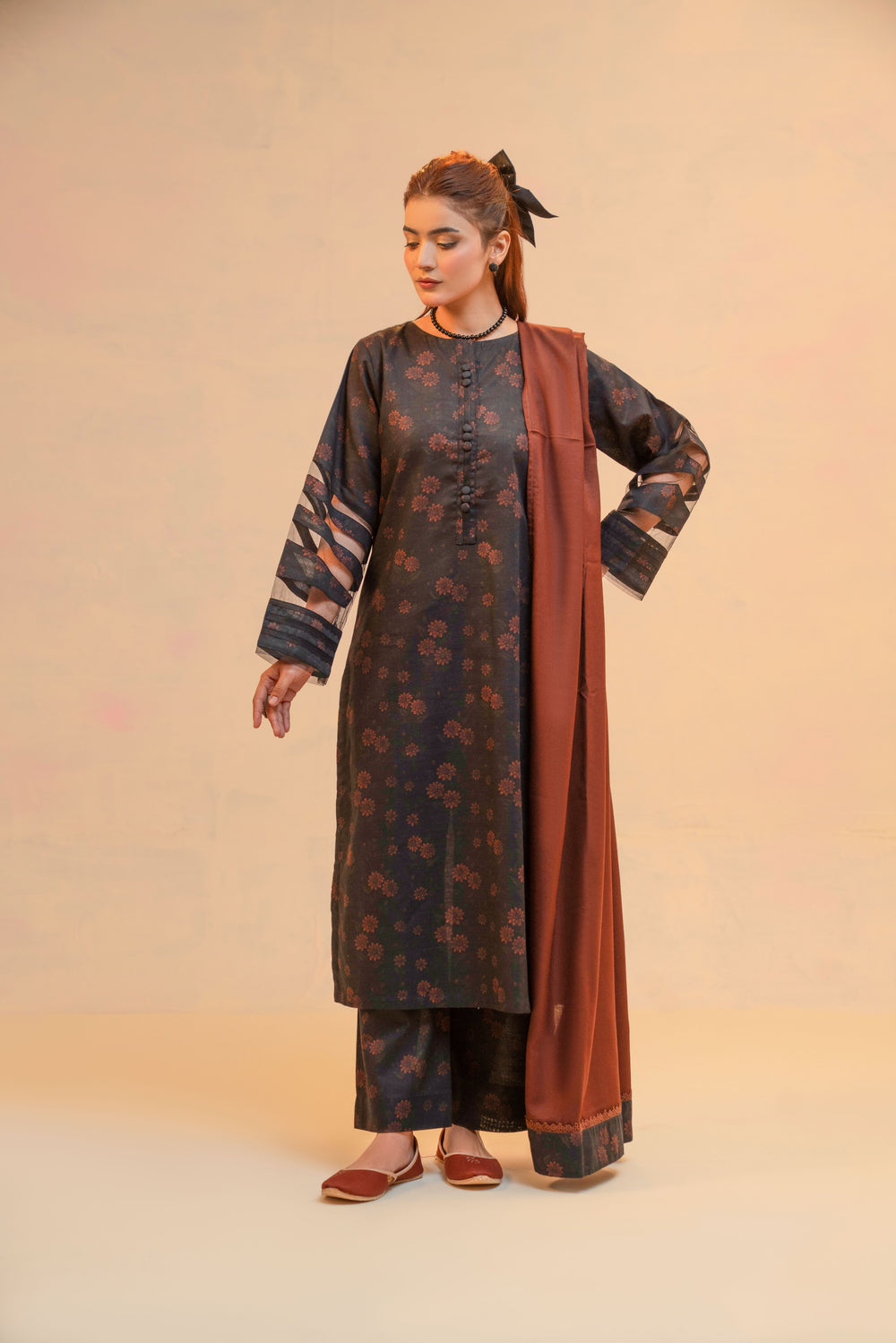 3 Piece - Khaddar Printed Dress