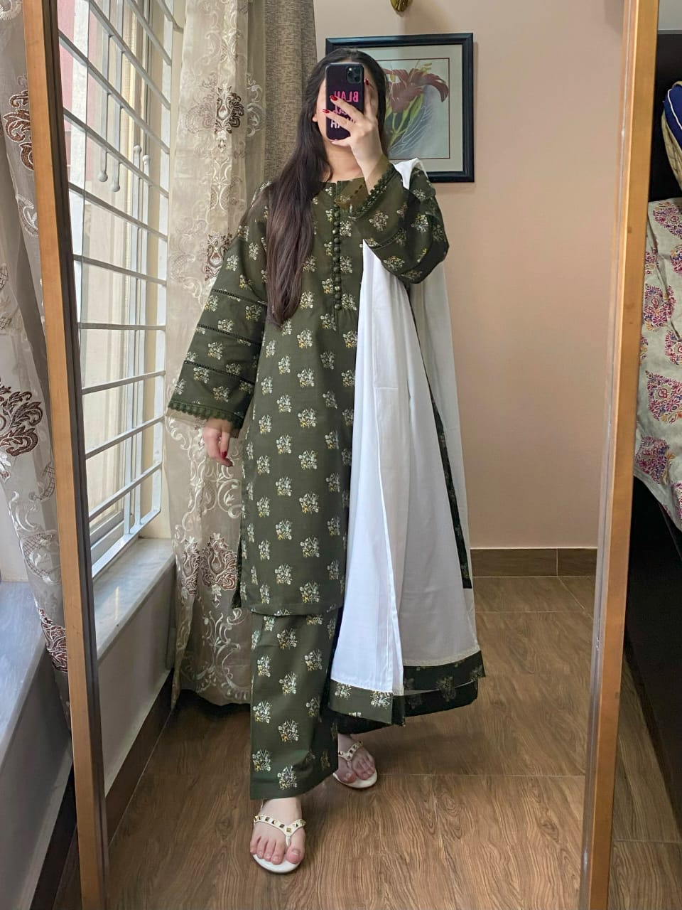 3 Piece - Khaddar Printed Dress