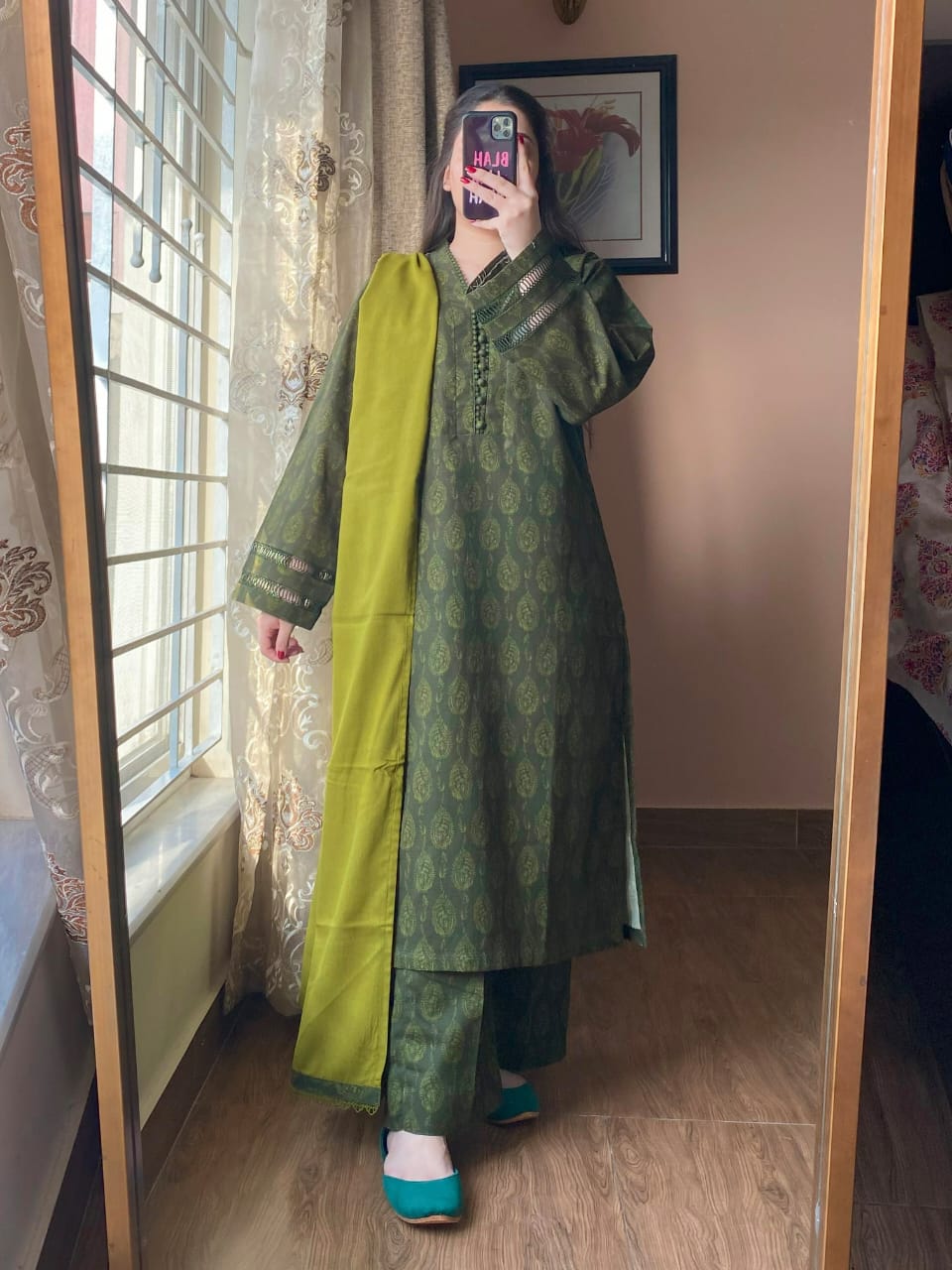 3 Piece - Khaddar Printed Dress