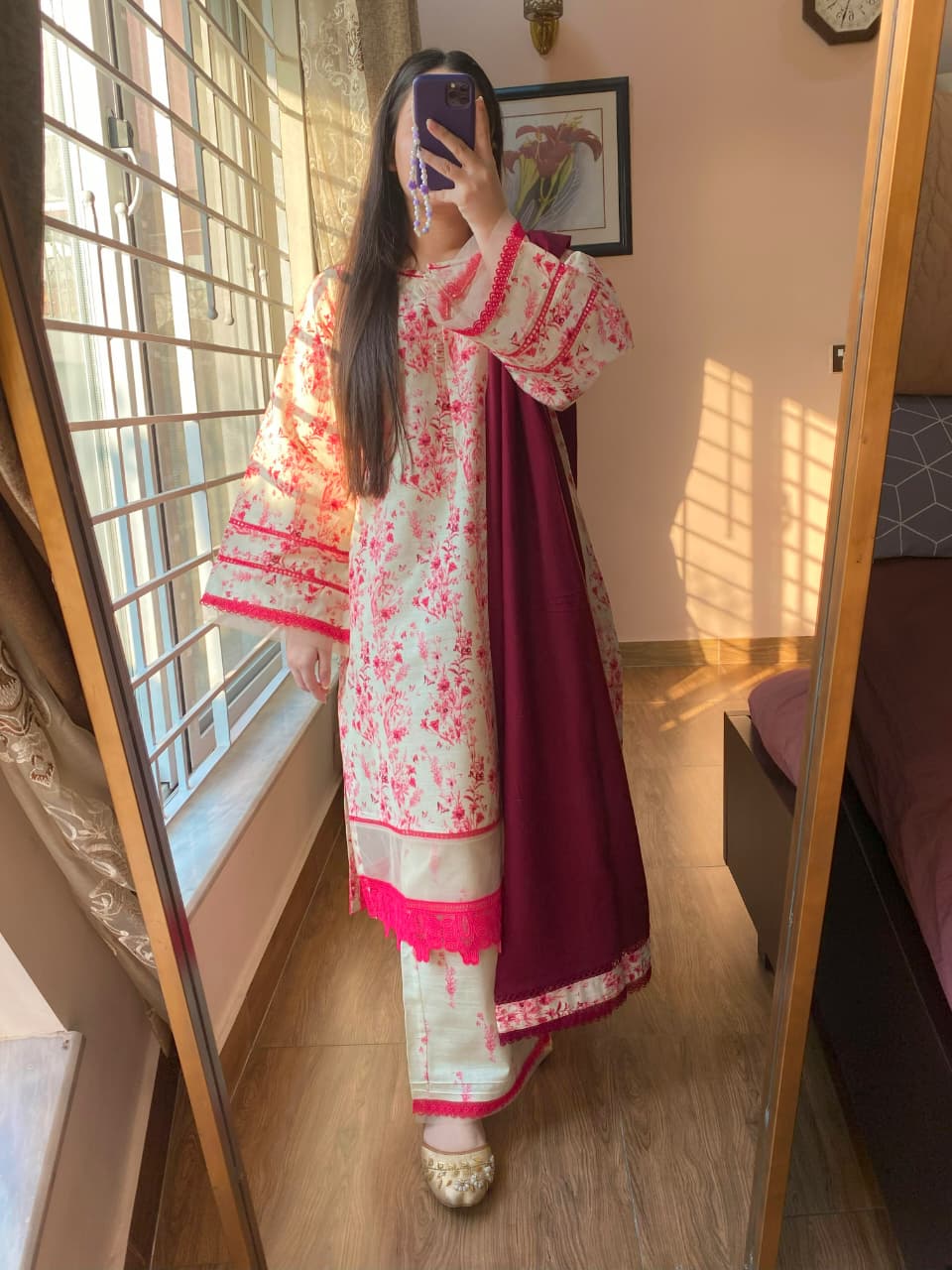 3 Piece - Khaddar Printed Dress