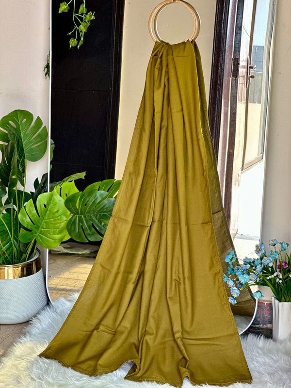 Olive Green Marina Shawls With Lace