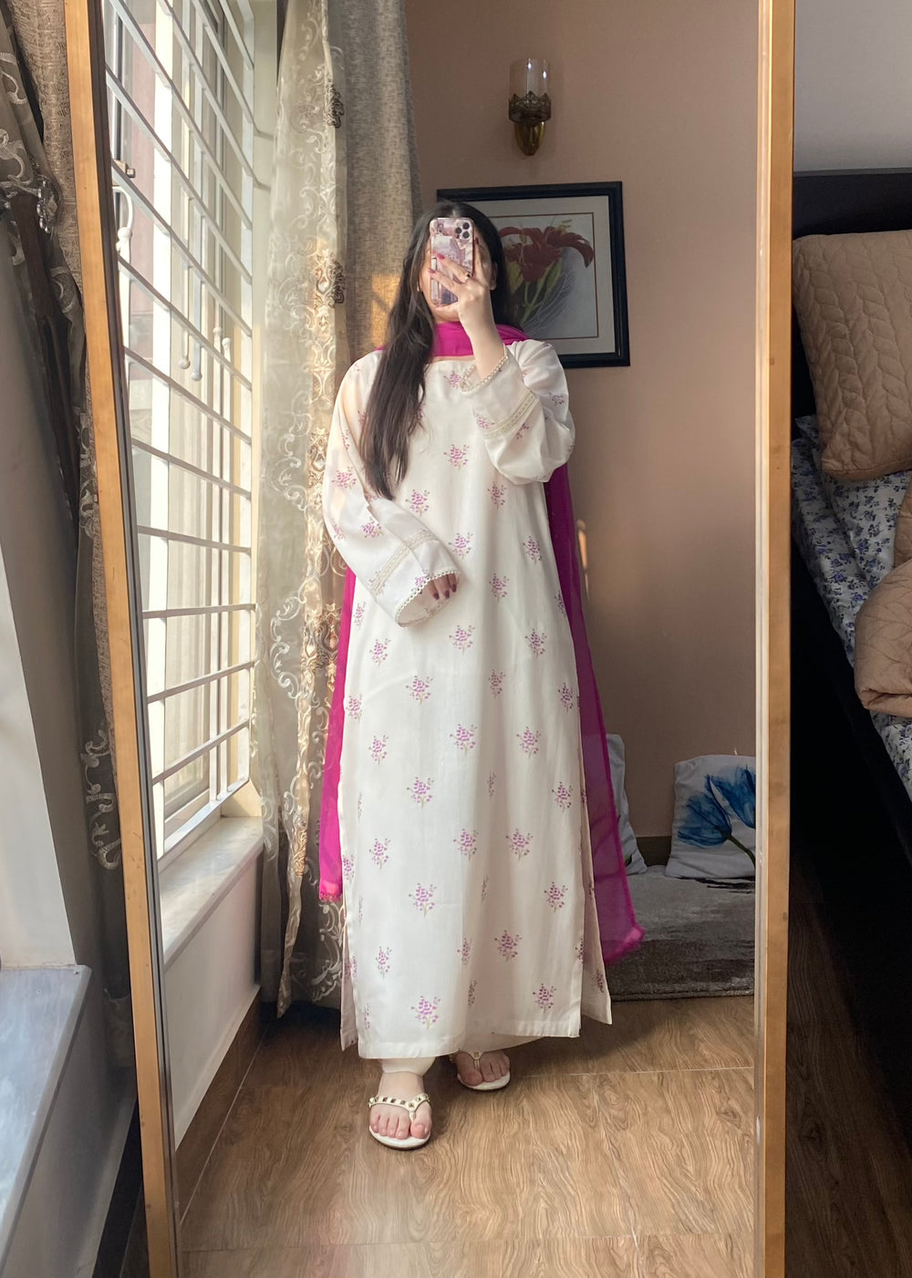 3 Piece - Silk Karandi Printed Dress
