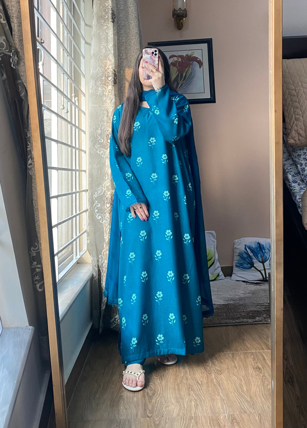 3 Piece - Silk Karandi Unstitch Printed Dress