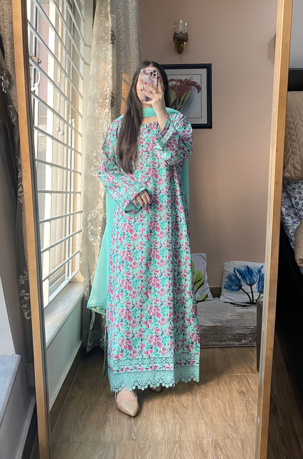 3 Piece - Silk Karandi Unstitch Printed Dress