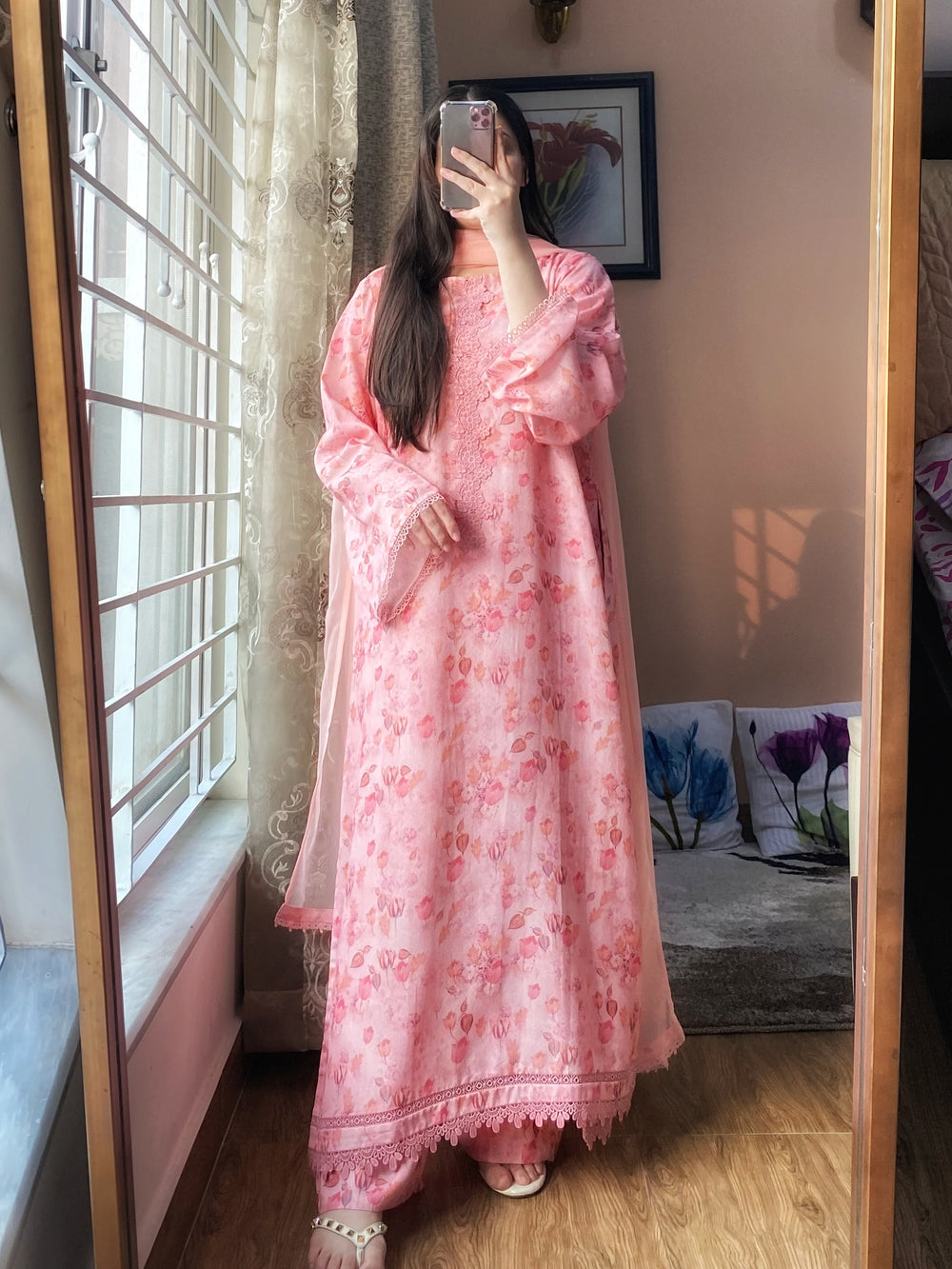 3 Piece - Silk Karandi Printed Dress