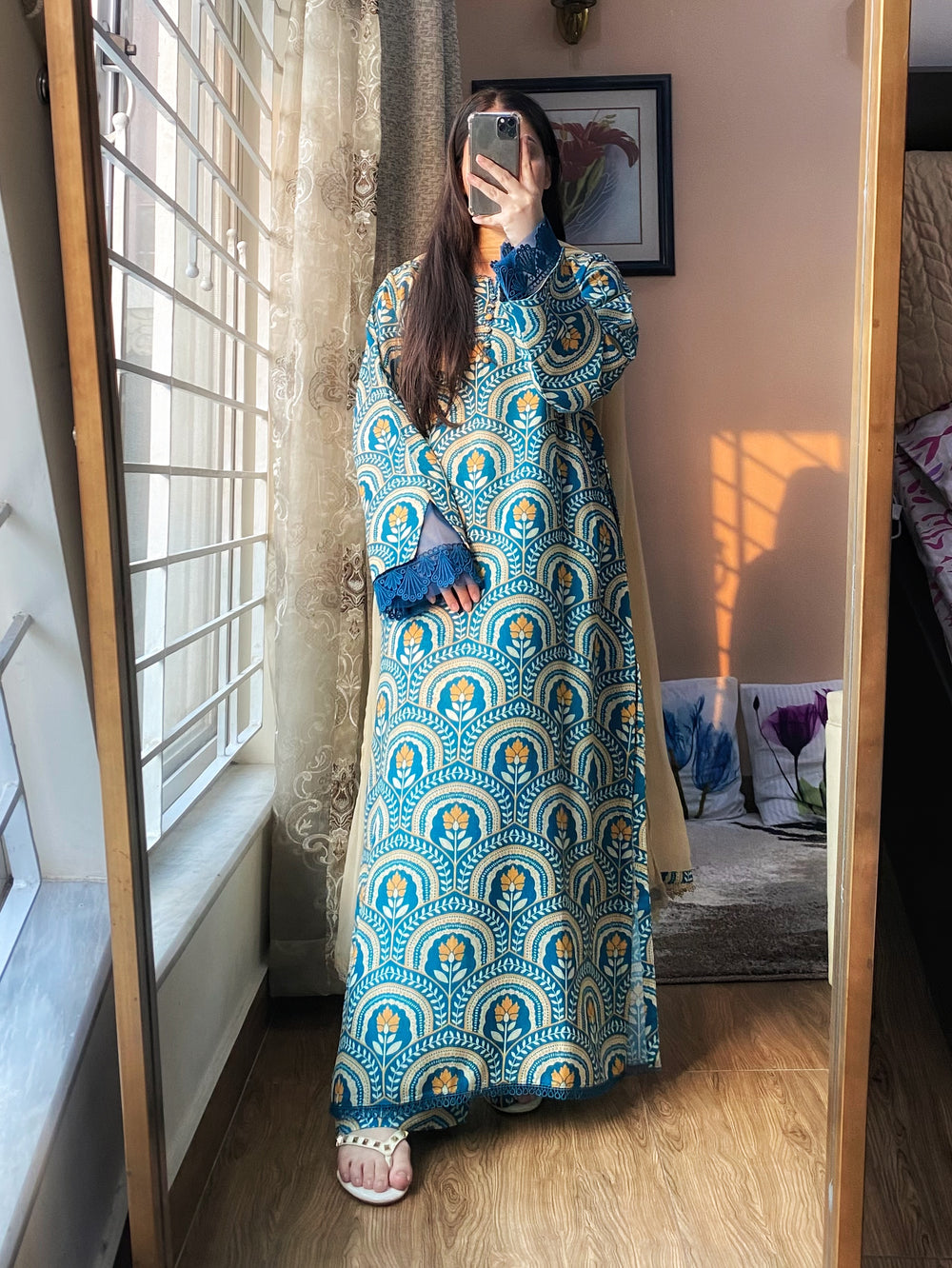 3 Piece - Silk Karandi Printed Dress