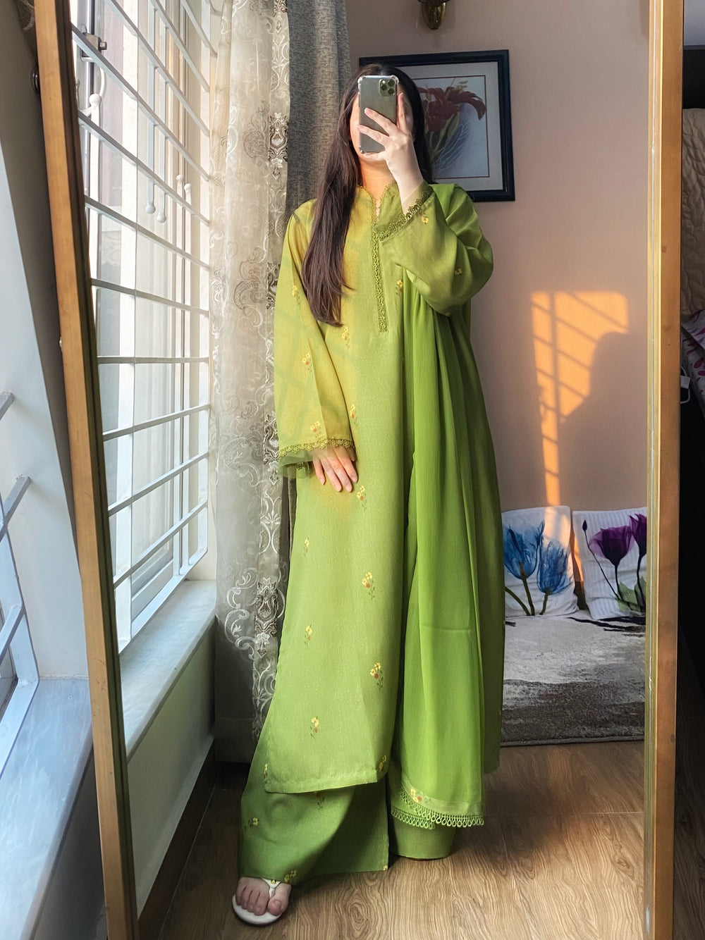 3 PIECE – Silk Karandi Printed Dress