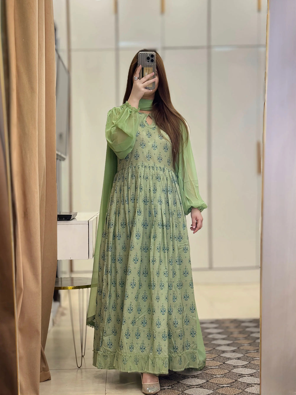 3-Piece Lawn Printed Dress With Trouser