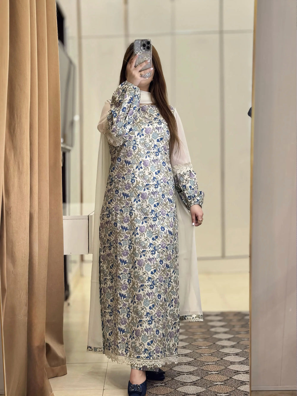 3 Piece - Lawn Printed Dress with Trouser
