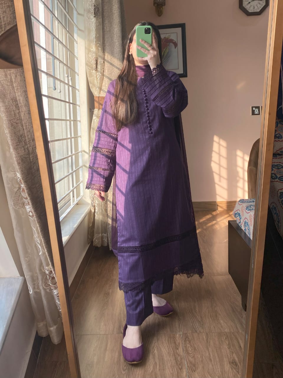 Cambric Purple Dress