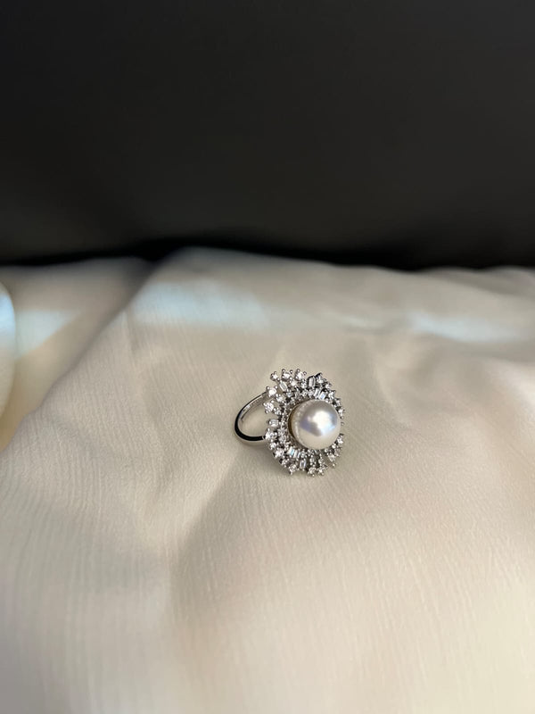 Adjustable Unique Design With Pearl Rings