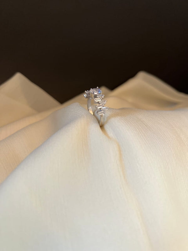 Adjustable Silver Plated Real Stone Rings
