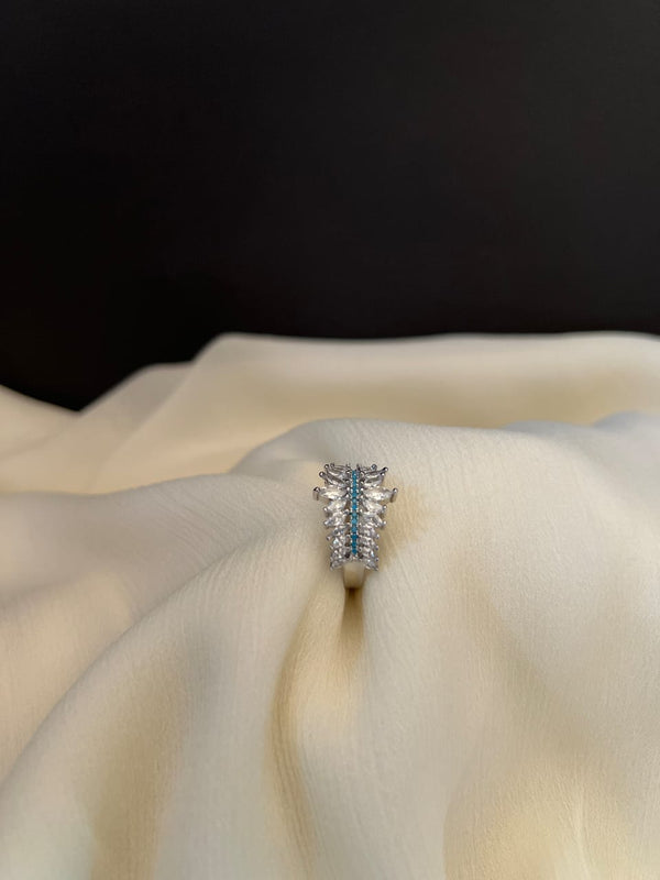 Silver Plated Crystal Stone Rings