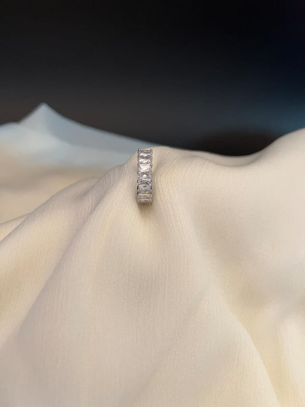 Adjustable Crystal Stones Silver Rings