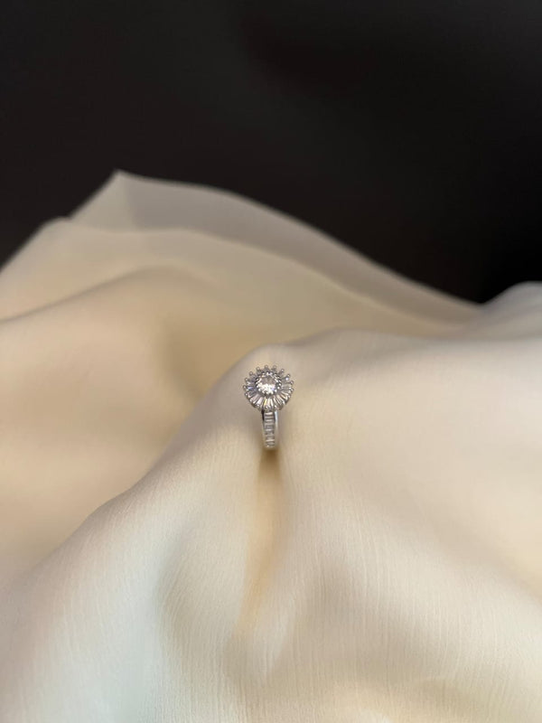 Adjustable Silver Plated Real Stone Rings