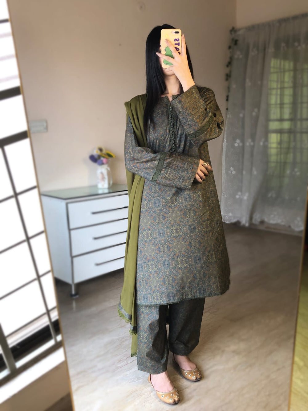 3 Piece - Lawn Printed Dress With Shalwar
