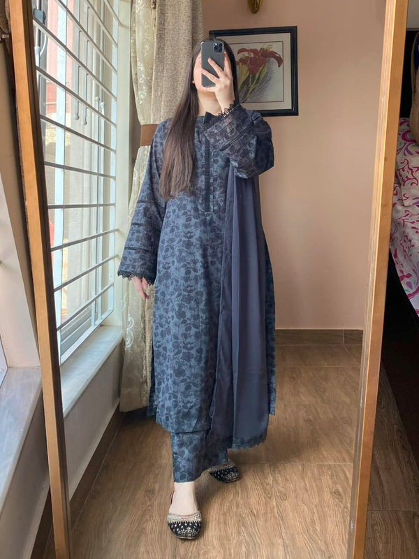 3 Piece - Lawn Printed Dress