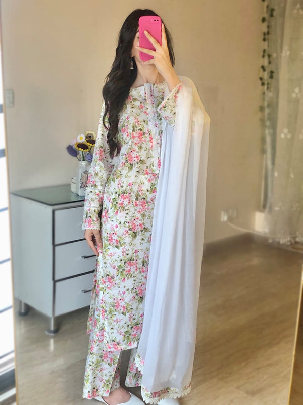 3 Piece - Lawn Printed Dress