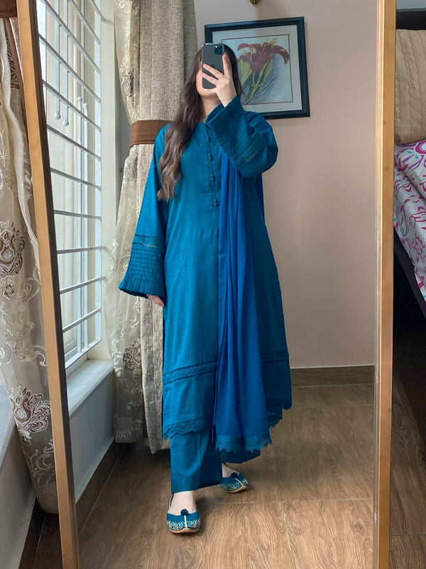 3 Piece - Lawn Dobby Dress