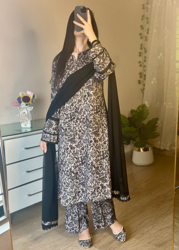3 Piece - Lawn Printed Dress