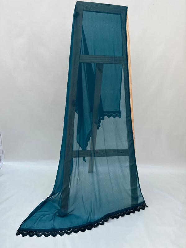 Zinc Chiffon Dupattas With Lace