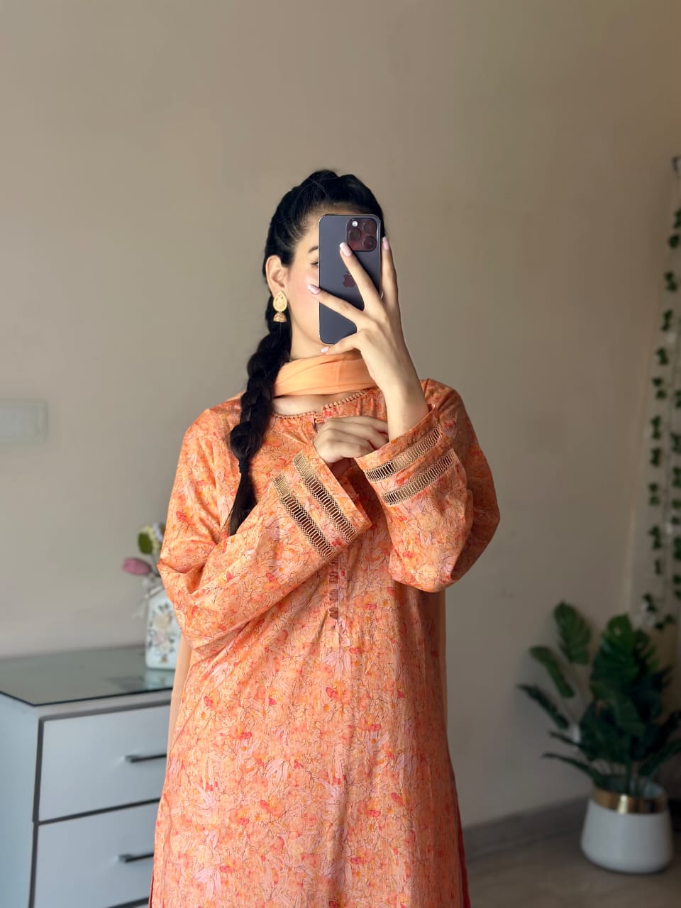 3 Piece - Lawn Printed Dress With Shalwar