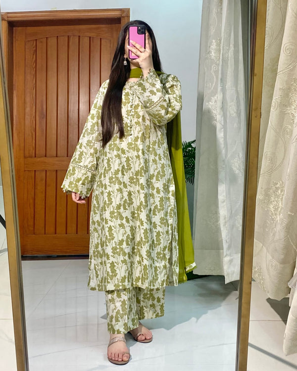 3 Piece - Lawn Printed Dress