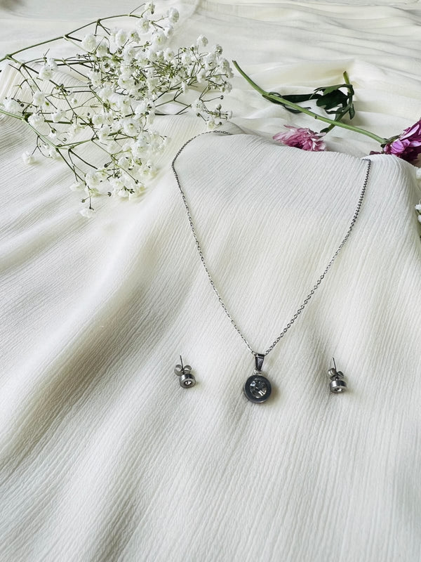 Elegant Silver Necklace & Earring Set