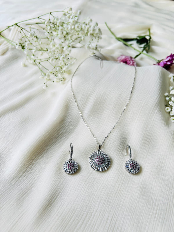 Elegant Silver Necklace & Earring Set