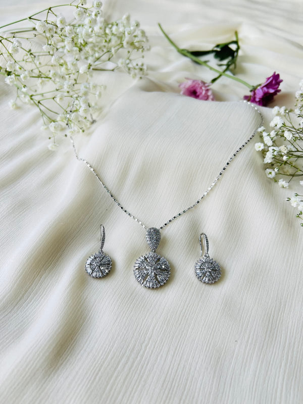 Elegant Silver Necklace & Earring Set