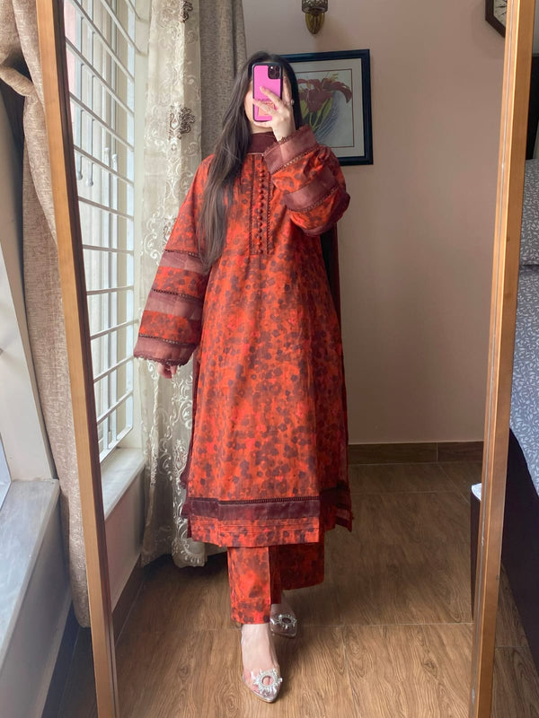 3 Piece - Lawn Printed Dress