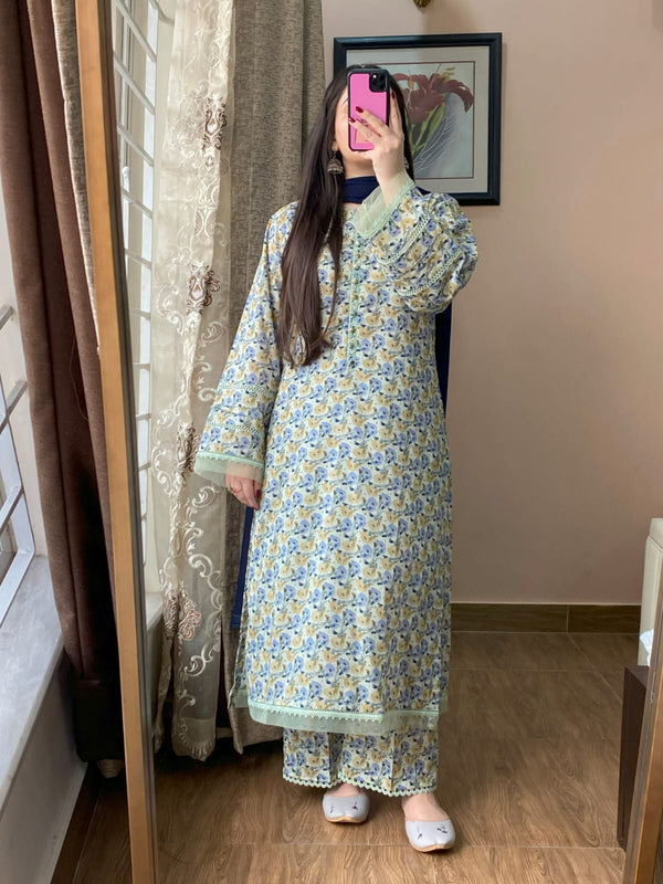 3 Piece - Lawn Printed Dress