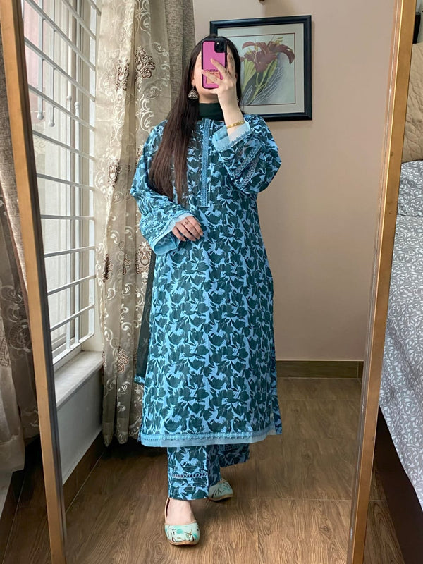 3 Piece - Lawn Printed Dress