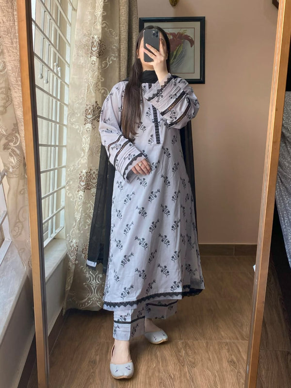 3 Piece - Lawn Printed Dress