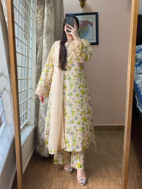 3 Piece - Lawn Printed Dress
